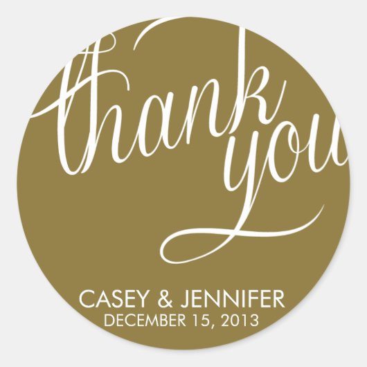 Dank u huwelijkslabels ronde sticker (Voorkant)