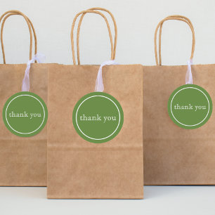 dank u in de groene klassieke ronde sticker