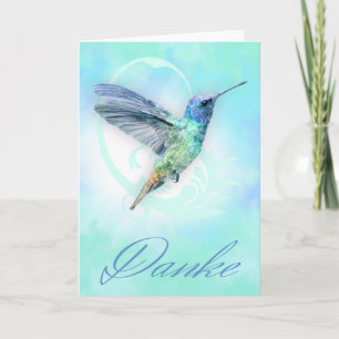 Dank u in het Duits - Waterverf Hummingbird Card Bedankkaart