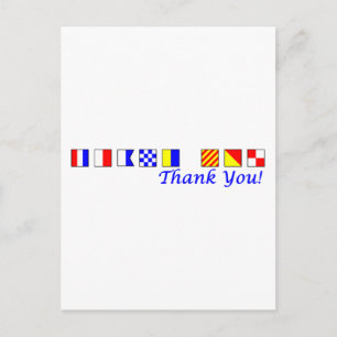 Dank u in nautische vlag alfabet briefkaart
