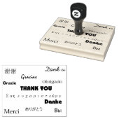 Dank u in vele verschillende talen 	rubberstempel (Gestempeld)
