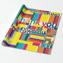 Dank u inpakpapier kleurrijke leuke regenboog