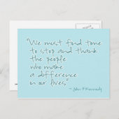 Dank u Inspirerend Briefkaart van het Citaat (Voorkant / Achterkant)