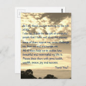 Dank u Inspirerend leven citaat Briefkaart (Voorkant / Achterkant)