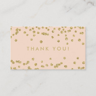 Dank u invoegen Gold Glitter Confetti Blush Roos Informatiekaartje