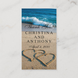 Dank u invoegen hart op de Shore Beach bruiloft Informatiekaartje