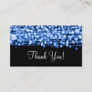 Dank u invoegen partij Sparkles blauw Informatiekaartje
