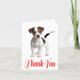 Dank u Jack Russell Terrier Puppy Dog Note Kaart