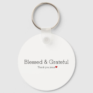 Dank u Jezus Gezegend en dankbaar Faith Heart Sleutelhanger