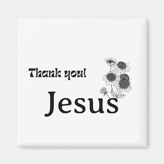 Dank u Jezus Zonnebloem magneet (Voorkant)
