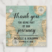 Dank u Journey Square Wedding Favor Label (Voorkant)