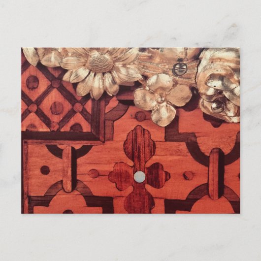 Dank U, jouw naam, ingelegd hout & gouden afbeeldi Briefkaart (Voorkant)