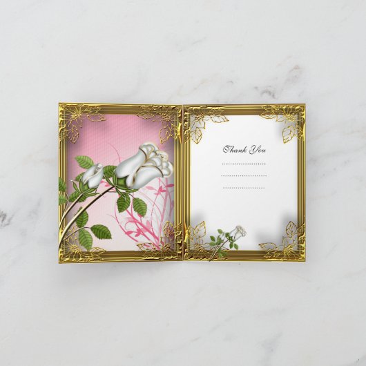 Dank u kaarden Elite het Roze Wit Goud toenam Bedankkaart (Binnen)