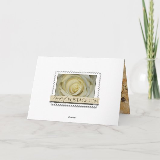 Dank u kaarden in room en bruin bedankkaart (Achterkant)