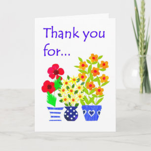 Dank u kaarden om aan te passen - Flower power Bedankkaart