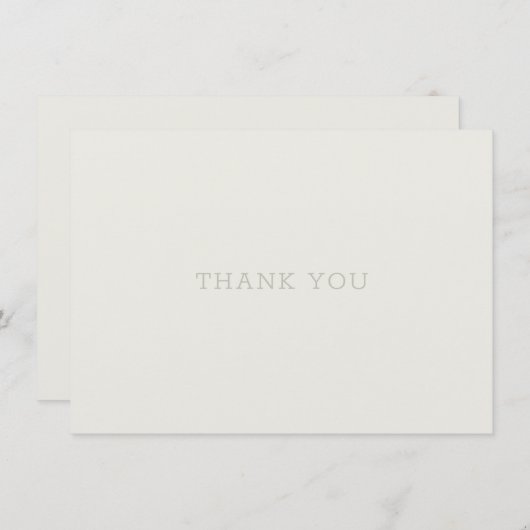 Dank u kaart Beige Tan Green Traditioneel (Voorkant / Achterkant)