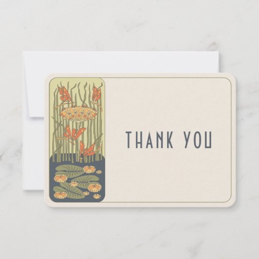 Dank u kaart Belle Epoque Dragonfly bruiloft (Voorkant)