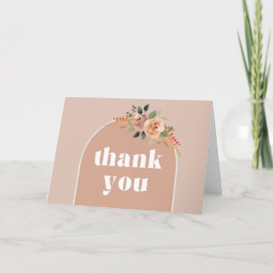 Dank u kaart, Boho moderne boog met wilde bloemen Bedankkaart