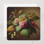 Dank u kaart Dragon Fly Flora Foliage (Voorkant / Achterkant)