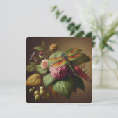 Dank u kaart Dragon Fly Flora Foliage (Staand voorkant)