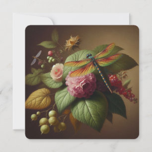 Dank u kaart Dragon Fly Flora Foliage