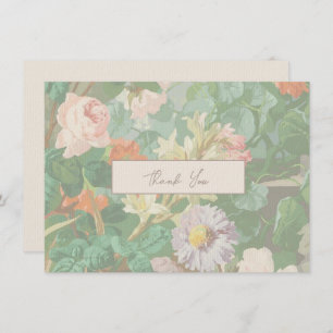 Dank u kaart eenvoudige moderne wilde bloemen