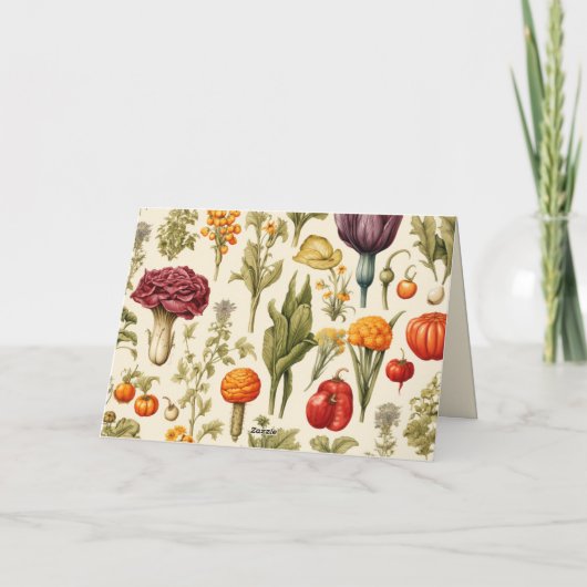 Dank u kaart - Groentetuin thema (Achterkant)