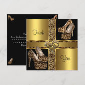 Dank u kaart Hi Heel Schoenen Leopard Gold 2 (Voorkant / Achterkant)