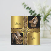 Dank u kaart Hi Heel Schoenen Leopard Gold 2 (Staand voorkant)