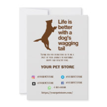 Dank u kaart hond huisdier winkel