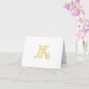 Dank u Kaart KM monogram of MK monogram