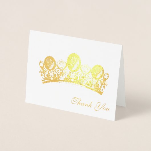 Dank u kaart-kroon folie kaarten (Voorkant)