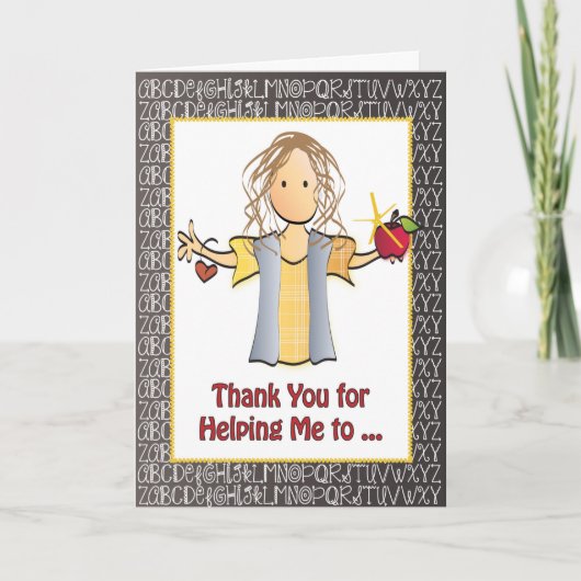 Dank u Kaart leraar - Happy Teachers Day Kaart (Voorkant)