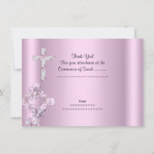 Dank u kaart Meisje Eerste Heilige Communie Kant R (Achterkant)