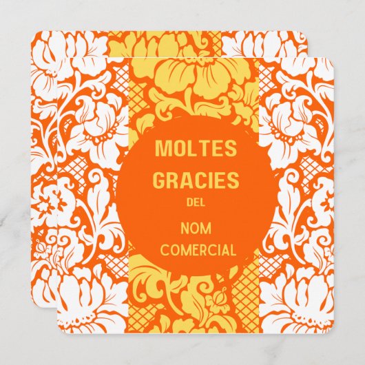 "Dank u" kaart- "moltes gràcies"-Design 2 Bedankkaart (Voorkant / Achterkant)