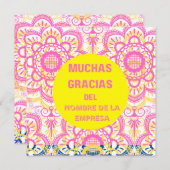 Dank u- kaart "muchas gracias" (Spaans) (Voorkant / Achterkant)