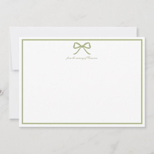 Dank u kaart Preppy Bow Baby shower (Voorkant)