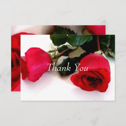 Dank u kaart rode rozen Trouwset (Voorkant / Achterkant)