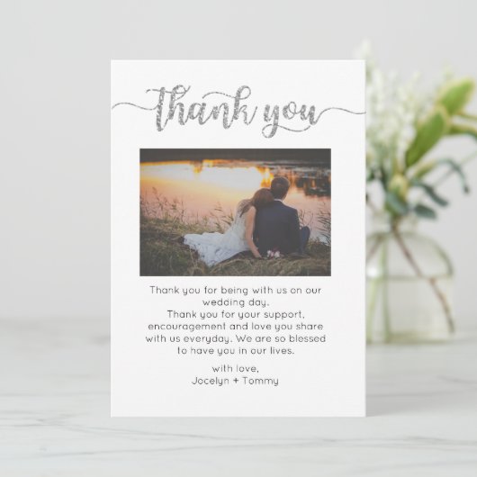 Dank u kaart, script dank u kaart, foto bedankkaart (Staand voorkant)
