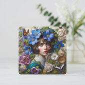 Dank u kaart Victoriaans Bloemenstoom Punk (Staand voorkant)