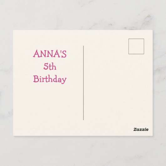 Dank u kaart Whimsical Eenhoorn Verjaardag Briefka (Achterkant)