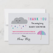 Dank u kaarten cloud Baby shower Sprinkle Girl (Voorkant)