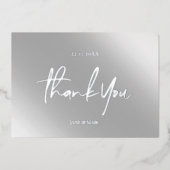 Dank u kaarten echte Folie zilvergrijs (Voorkant)