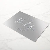 Dank u kaarten echte Folie zilvergrijs (Gedraaid)