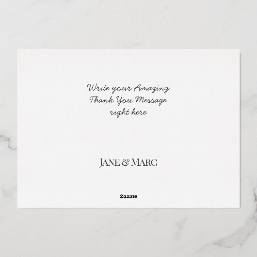 Dank u kaarten echte Folie zilvergrijs (Achterkant)