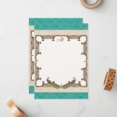 Dank u Kaarten - Peacock & Etchings Notitiekaartje (Voorkant / Achterkant in situ)