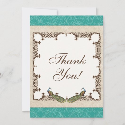 Dank u Kaarten -  Peacock & Etchings Notitiekaartje (Achterkant)