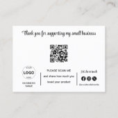 Dank u Kaarten QR Code Logo Green Business Visitekaartje (Achterkant)