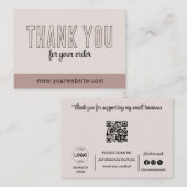 Dank u kaarten QR Code Logo minimalistische zaken Visitekaartje (Voorkant / Achterkant)