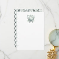Dank u Kaarten Sage Green Crest & Cross